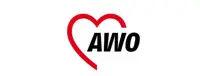 Logo der Arbeiterwohlfahrt (AWO) mit einem Herzsymbol und dem Schriftzug AWO.
