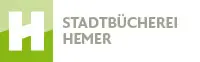 Logo der Stadtbücherei Hemer mit einem grünen Hintergrund und einem stilisierten Buchstaben H.