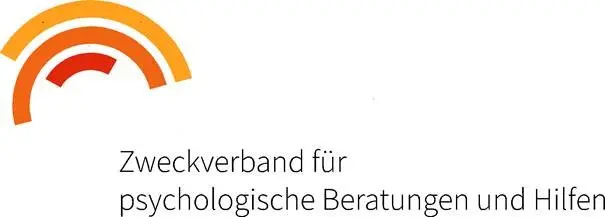 Logo des Zweckverbands für psychologische Beratungen und Hilfen mit orangefarbenen Bögen.